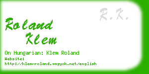 roland klem business card